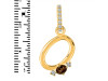 Smoky & White Topaz Alphabet O Pendant SMY-RDA-41.