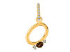 Smoky & White Topaz Alphabet O Pendant SMY-RDA-41.