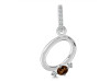 Smoky & White Topaz Alphabet O Pendant SMY-RDA-41.