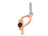 Smoky & White Topaz Alphabet P Pendant SMY-RDA-42.