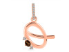 Smoky & White Topaz Alphabet Q Pendant SMY-RDA-43.