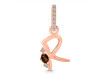 Smoky & White Topaz Alphabet R Pendant SMY-RDA-44.