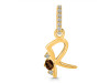 Smoky & White Topaz Alphabet R Pendant SMY-RDA-44.