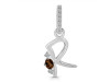 Smoky & White Topaz Alphabet R Pendant SMY-RDA-44.