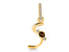 Smoky & White Topaz Alphabet S Pendant SMY-RDA-45.