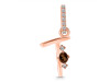 Smoky & White Topaz Alphabet T Pendant SMY-RDA-46.