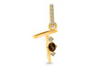 Smoky & White Topaz Alphabet T Pendant SMY-RDA-46.
