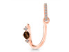 Smoky & White Topaz Alphabet U Pendant SMY-RDA-47.