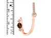 Smoky & White Topaz Alphabet U Pendant SMY-RDA-47.