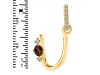 Smoky & White Topaz Alphabet U Pendant SMY-RDA-47.