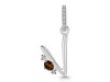 Smoky & White Topaz Alphabet V Pendant SMY-RDA-48.