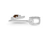 Smoky & White Topaz Alphabet V Pendant SMY-RDA-48.