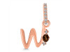 Smoky & White Topaz Alphabet W Pendant SMY-RDA-49.