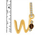 Smoky & White Topaz Alphabet W Pendant SMY-RDA-49.