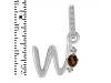 Smoky & White Topaz Alphabet W Pendant SMY-RDA-49.