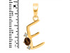 Smoky & White Topaz Alphabet E Pendant SMY-RDA-5.