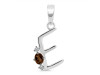 Smoky & White Topaz Alphabet E Pendant SMY-RDA-5.