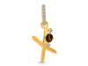 Smoky & White Topaz Alphabet X Pendant SMY-RDA-50.