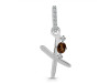 Smoky & White Topaz Alphabet X Pendant SMY-RDA-50.