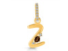 Smoky & White Topaz Alphabet Z Pendant SMY-RDA-52.