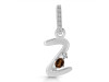 Smoky & White Topaz Alphabet Z Pendant SMY-RDA-52.