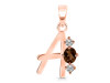 Smoky & White Topaz Alphabet A Pendant SMY-RDA-53.