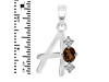 Smoky & White Topaz Alphabet A Pendant SMY-RDA-53.