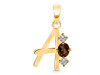 Smoky & White Topaz Alphabet A Pendant SMY-RDA-53.