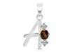 Smoky & White Topaz Alphabet A Pendant SMY-RDA-53.