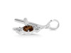 Smoky & White Topaz Alphabet A Pendant SMY-RDA-53.