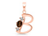 Smoky & White Topaz Alphabet B Pendant SMY-RDA-54.