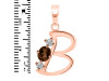 Smoky & White Topaz Alphabet B Pendant SMY-RDA-54.