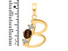 Smoky & White Topaz Alphabet B Pendant SMY-RDA-54.
