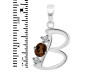 Smoky & White Topaz Alphabet B Pendant SMY-RDA-54.