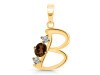 Smoky & White Topaz Alphabet B Pendant SMY-RDA-54.