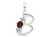 Smoky & White Topaz Alphabet B Pendant SMY-RDA-54.