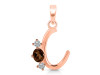 Smoky & White Topaz Alphabet C Pendant SMY-RDA-55.