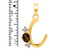 Smoky & White Topaz Alphabet C Pendant SMY-RDA-55.
