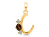 Smoky & White Topaz Alphabet C Pendant SMY-RDA-55.
