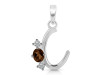 Smoky & White Topaz Alphabet C Pendant SMY-RDA-55.