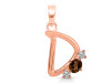 Smoky & White Topaz Alphabet D Pendant SMY-RDA-56.