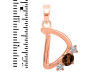 Smoky & White Topaz Alphabet D Pendant SMY-RDA-56.