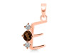 Smoky & White Topaz Alphabet E Pendant SMY-RDA-57.