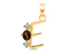 Smoky & White Topaz Alphabet E Pendant SMY-RDA-57.