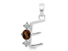 Smoky & White Topaz Alphabet E Pendant SMY-RDA-57.
