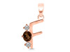 Smoky & White Topaz Alphabet F Pendant SMY-RDA-58.