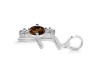Smoky & White Topaz Alphabet F Pendant SMY-RDA-58.