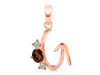 Smoky & White Topaz Alphabet G Pendant SMY-RDA-59.