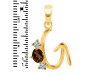 Smoky & White Topaz Alphabet G Pendant SMY-RDA-59.
