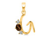 Smoky & White Topaz Alphabet G Pendant SMY-RDA-59.